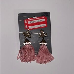 Charming Charlie Pink Tassel Earrings